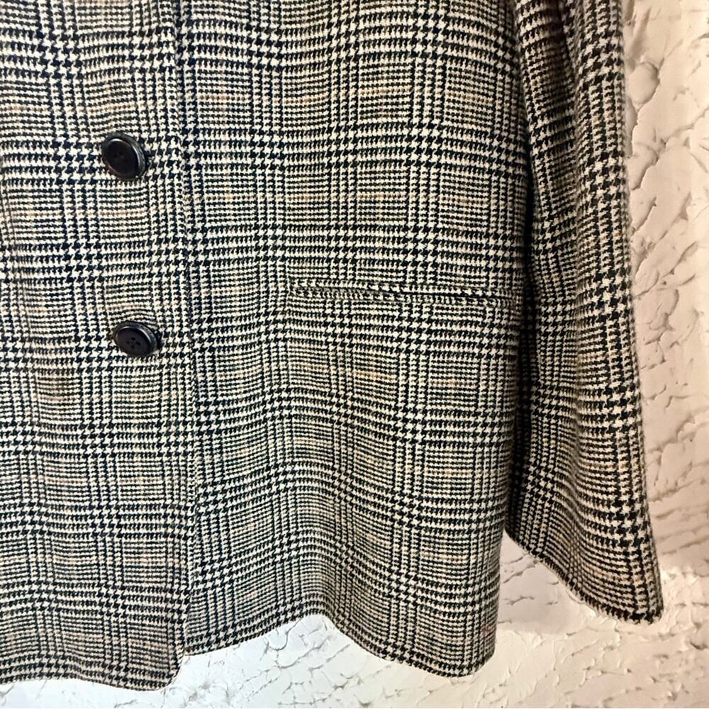 Field Manor Wool Blazer Size 10 I Houndstooth Wool Jacket I Classic Tailored - Picture 8 of 15